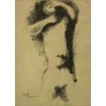 Drawing of naked woman, china ink, Signed on the lower left Antonio Brancato (Floridia, 1937-2017)