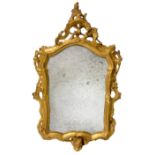 Small mirror in gilded wood mecca, 1750. Louis XV Mirror mercury. Cm 69x42
