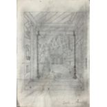 Drawing in pencil on paper and ink depicting views of Strasbourg dated March 8, 82 anonymous