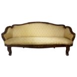 Sofa rosewood inlaid centered at the base of the seat and the back, Louis Philippe, nineteenth