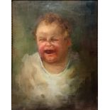 Oil painting on canvas depicting child crying, Domenico Abate Cristaldi (Catania 1821-1949). Cm