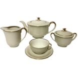 tea set, porcelain, Hutschenreuther Hohenberg "Margarete", Bavaria, ivory, 20th century. Comprising