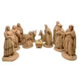 Terracotta crib , including 11 pieces, early 19th centruy, Caltagirone