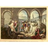 Etching in the beautiful setting of SantaMaria gilded wood, color depicting Bonaparte visiting the