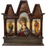 Triptych gold background on panel Madonna and Saints Peter and Paul ont both sides, Sicily,