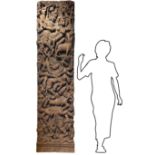 Large wooden panel, India. Carved depicting Krishna,&nbsp;Krashaum, Shrim and Varaha eastern