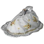 ceramic cheese bowl, Bone china, England from 1870 to 1890. 16x32