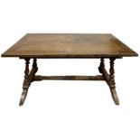 Table - fratino walnut, late seventeenth century. Four legs rocchetta with central attachment.