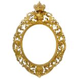 Oval frame in gilded wood, eighteenth century. Cm 100x75 external, internal 55x48 cm.