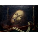 Oil painting on canvas depicting the head of St. John the Beheaded, late eighteenth / nineteenth