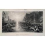 Engraving depicting R. A. Pinx Regulus Leaving Carthage, J.M.W. Turner. Cm 17x29,5.