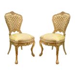 Pair of leaf gilt chairs, 18th Century. H cm 99. Tarli