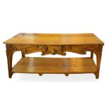 High-quality tailor table Liberty, allegedly by Arch. Ernesto Basile. With embossed floral