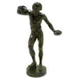 Bronze Sculpture of Dancing Faun, XIX-XX centuries, Italy, H cm 143. Copy from Praxiteles (Greece,