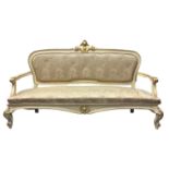 Sofa lacquered in the beije tones and gold leaf, Louis Philippe, nineteenth century, coming from