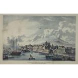 Printing Catania with Etna view from the harbor, designer Jean Louis Desprez (1743-1804 Auxerde