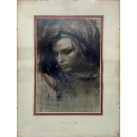 Etching depicting woman face. Signed Pietro Annigoni in the bottom center. â‚¬ 80