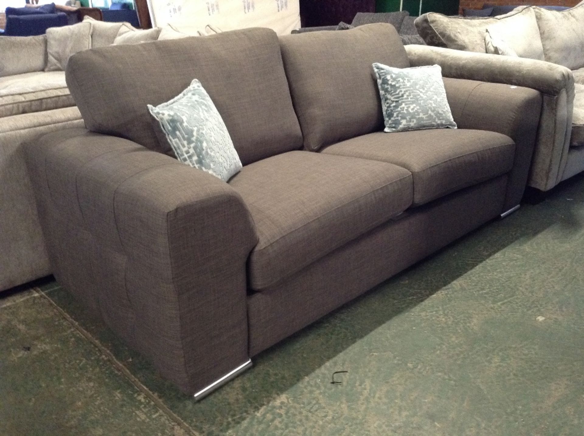 AMYTHYST CHARLES SLATE 3 SEATER SOFA