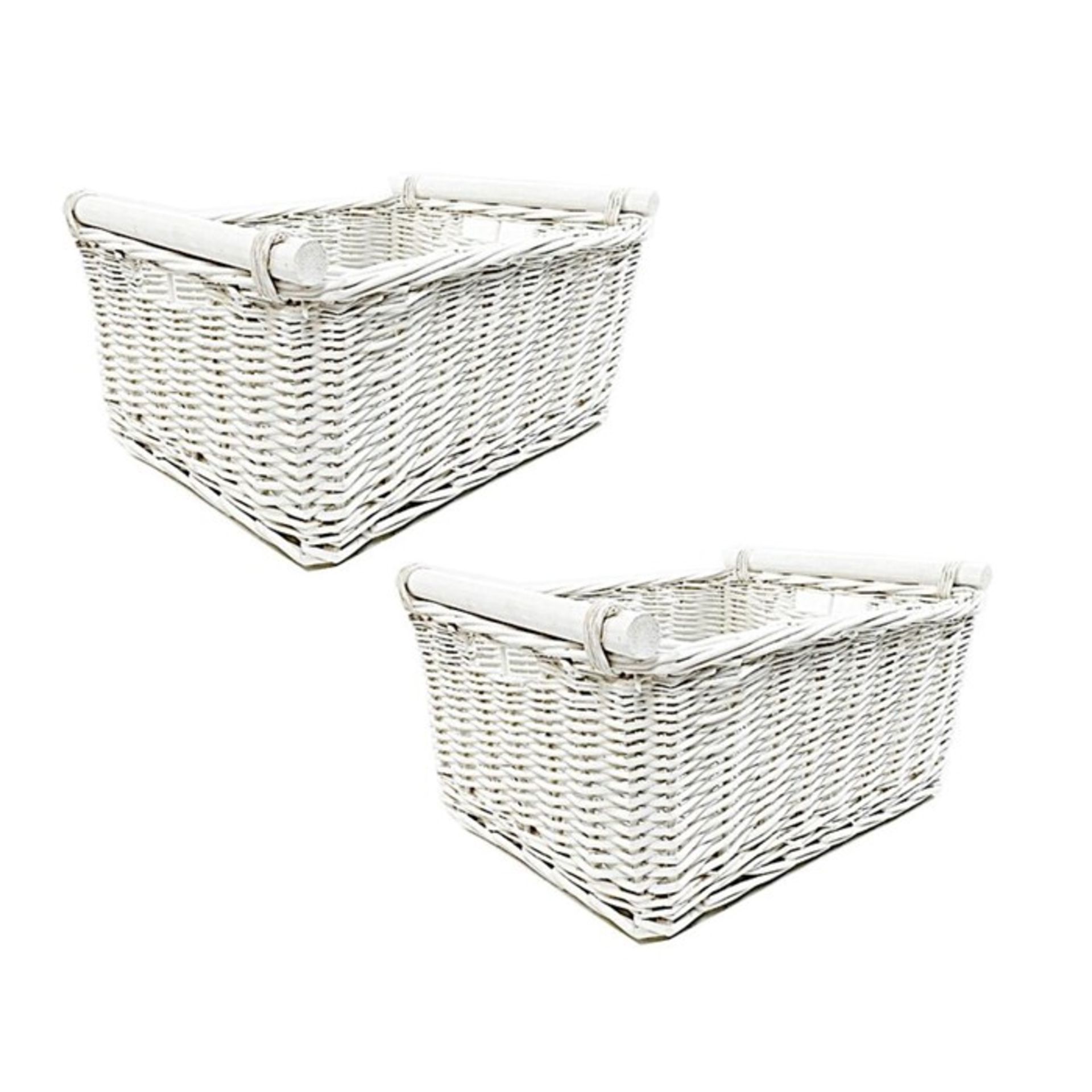 Symple Stuff Wicker Basket x2 (TFSG1258 - 15878/9 - 15878/10) 4J