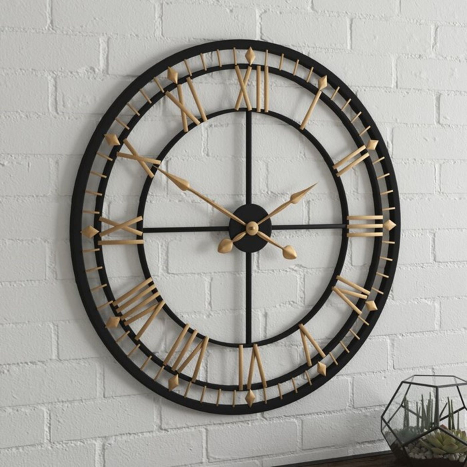 Borough Wharf Oversized 80cm Wall Clock (ANTIQUE BRONZE & GOLD METAL) (BWHA1466 - 15717/30) 1G - Image 2 of 2