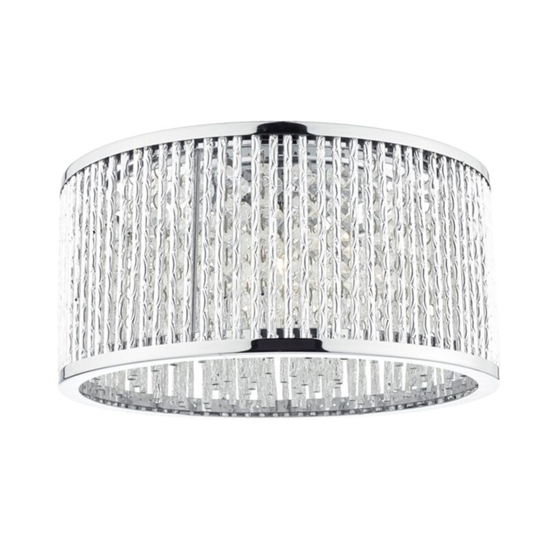 Dar Lighting Azriel 3-Light Flush Mount (CHROME & ALUMINIUM) (DLI7746 - 14785/25) 7D - Image 2 of 2