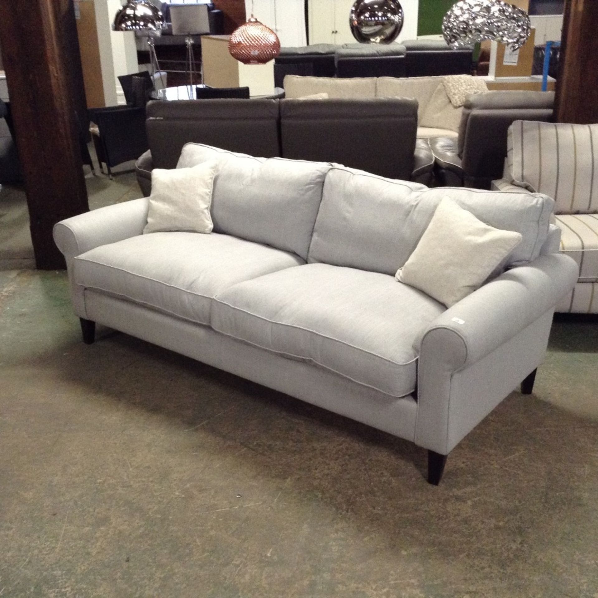 GREY FABRIC 3 SEATER SOFA