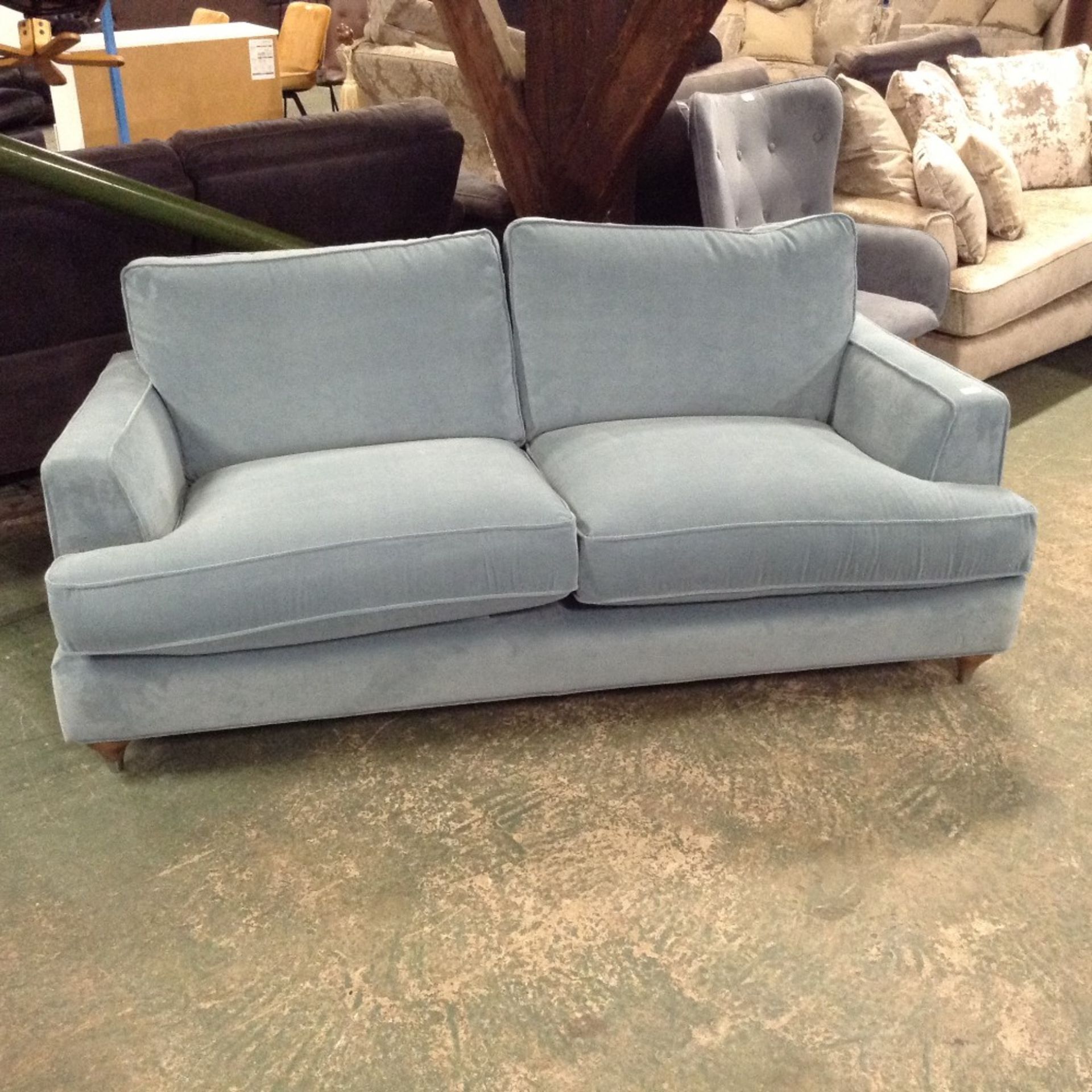 LIGHT BLUE FABRIC LARGE 2 SEATER SOFA (TROO1830-WO