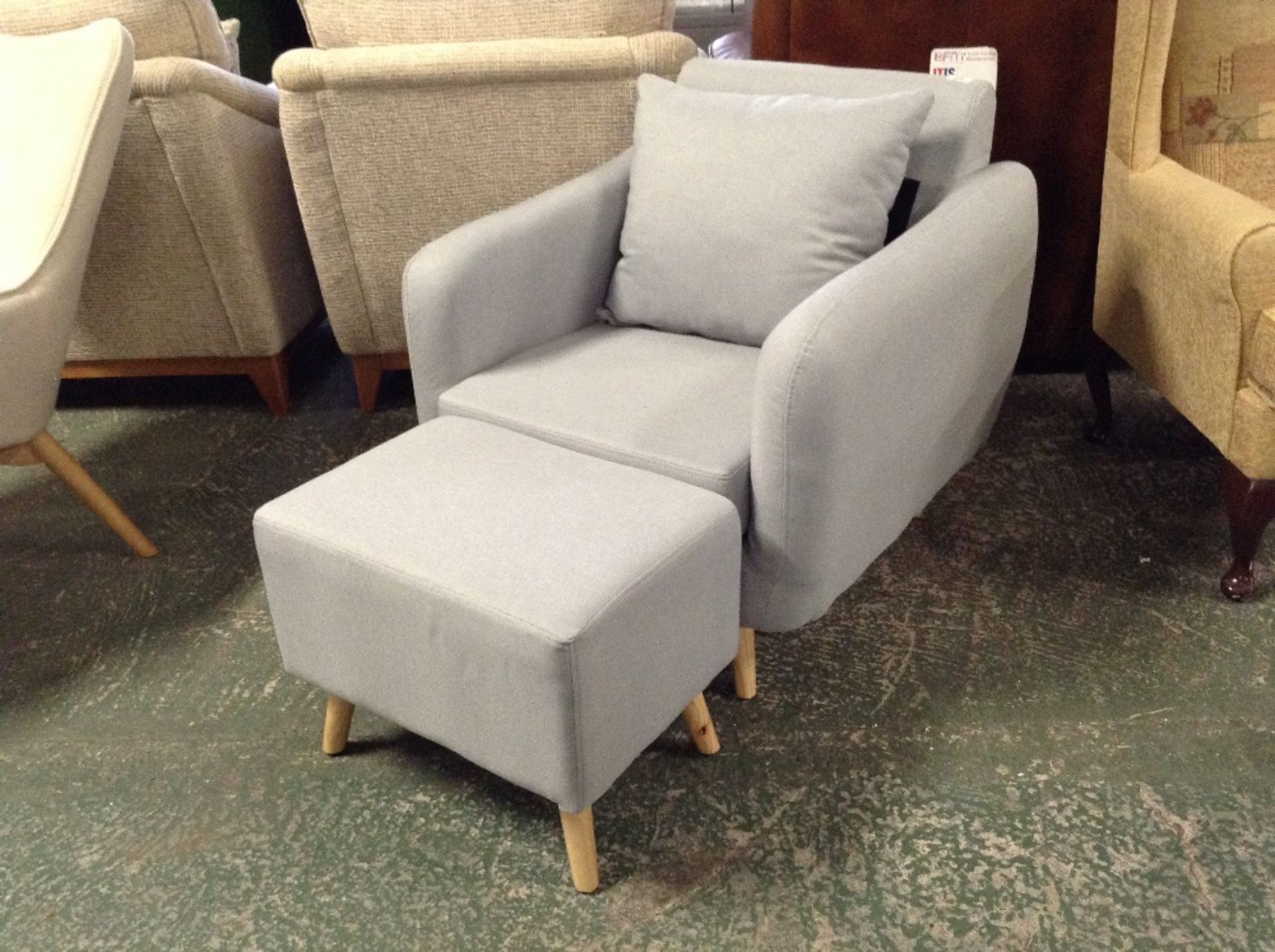 George Oliver Elizabeth Fabric Armchair and Footst