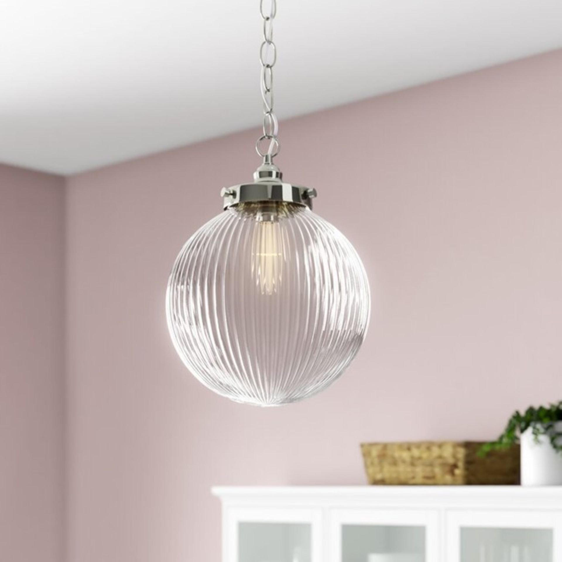 Brambly Cottage Bryce 1-Light Globe Pendant (SATIN NICKEL) (DLI8121 - 15404/21) 5H