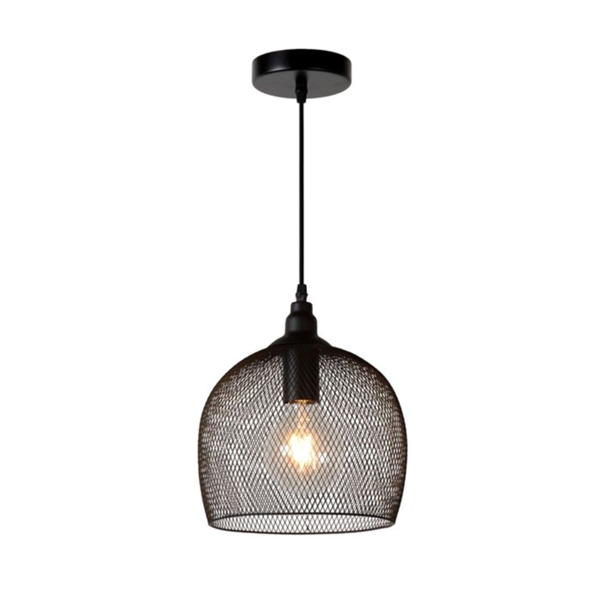 Lucide Mesh 1-Light Dome Pendant (black) (LCDE1257 - 15404/39) 5E