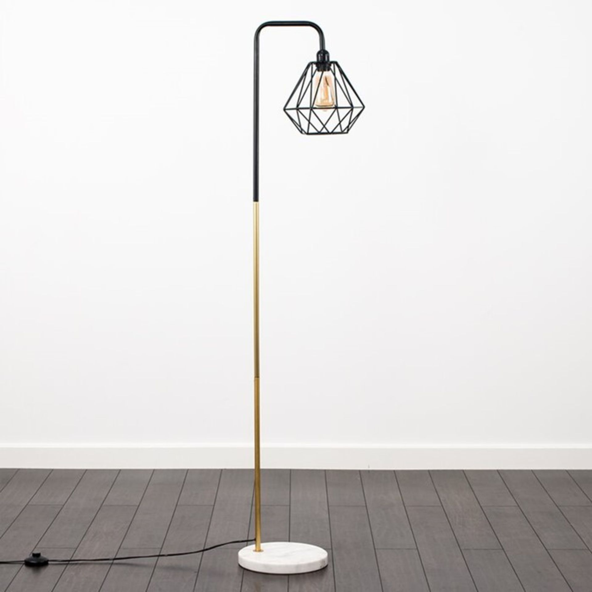 George Oliver Zoe 153cm Arched Floor Lamp (BLACK & GOLD) (MSUN3531 - 15871/5) 3G