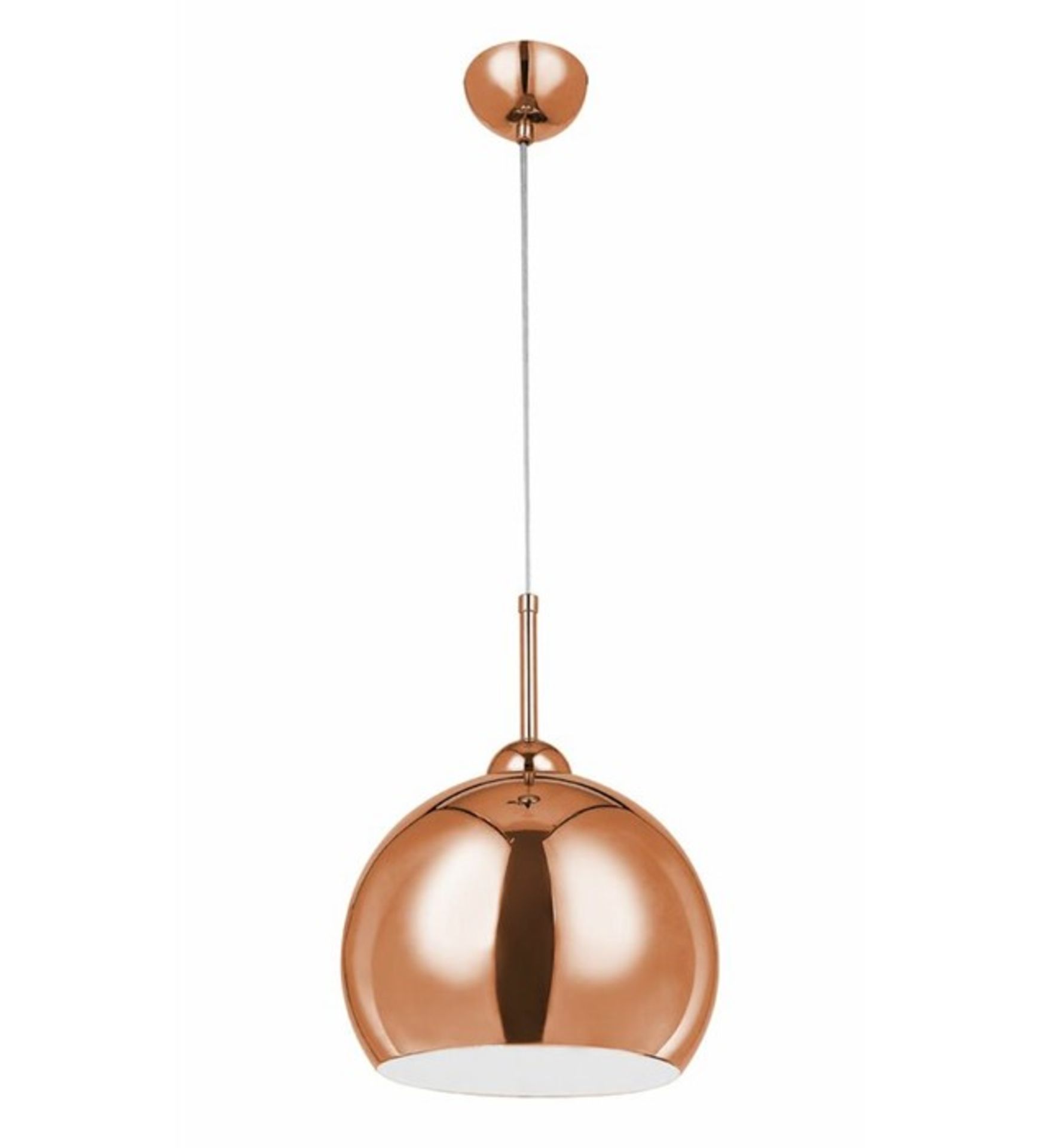 Castleton Home 1-Light Dome Pendant (copper & whit