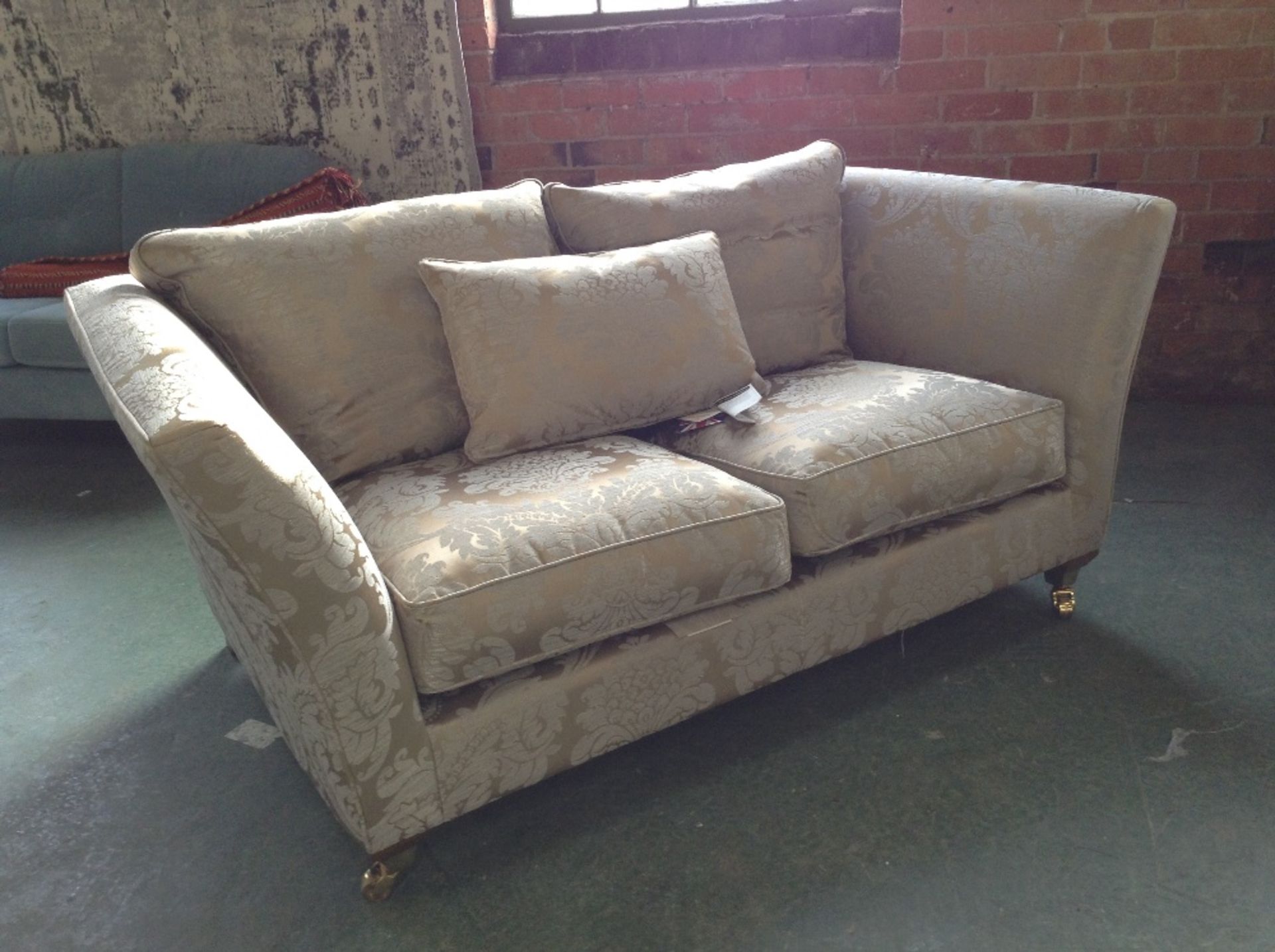 GOLDEN AND SILVER PATTERNED 2 SEATER SOFA (ST31-67