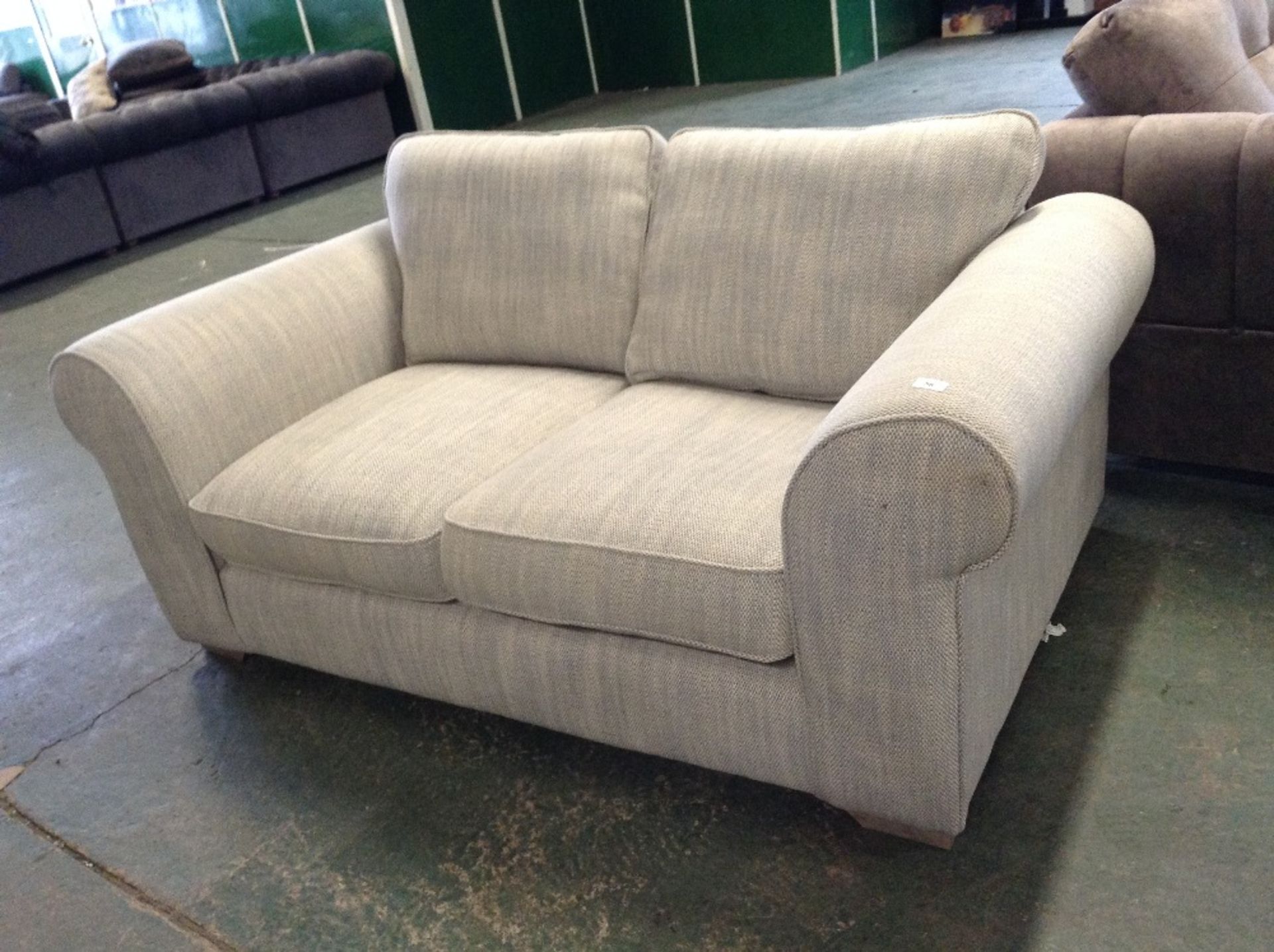 GREY PATTERNED 2 SEATER SOFA