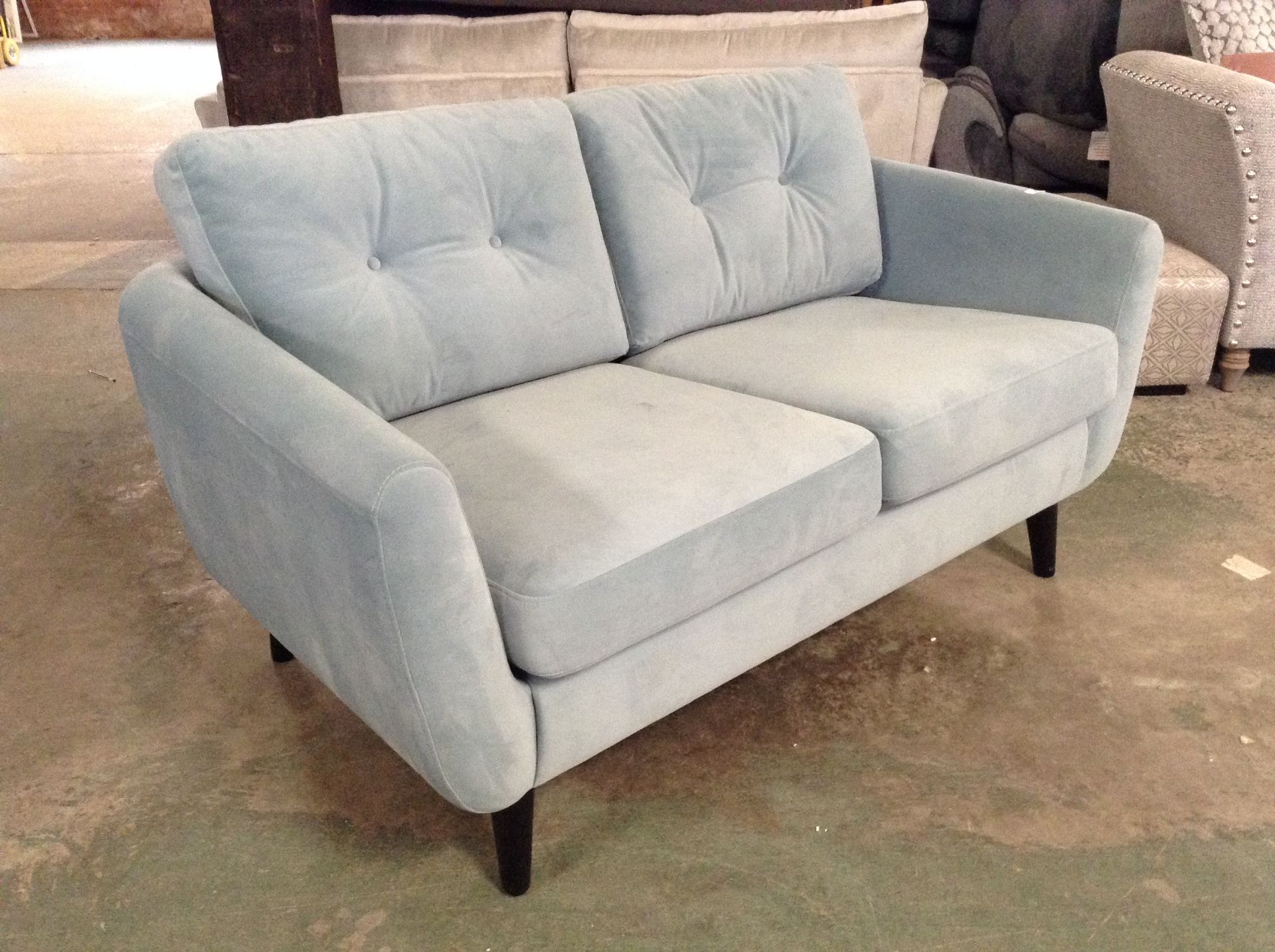 ALPHA LIGHT BLUE 2 SEATER SOFA (SFL-029)