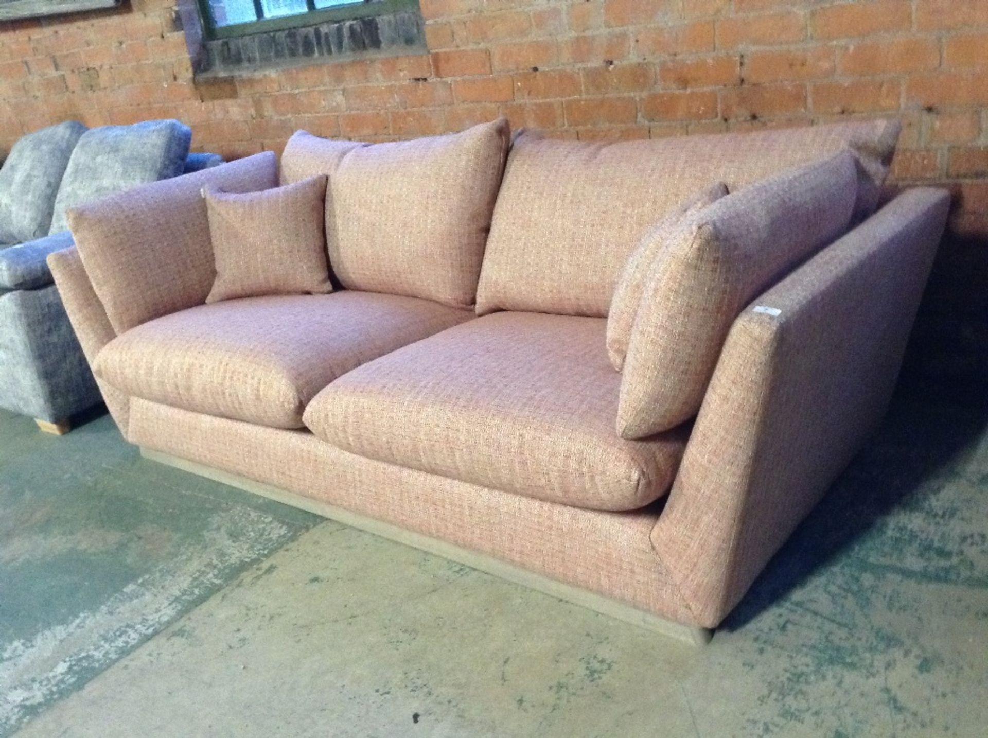 PINK PATTERNED 3 SEATER SOFA