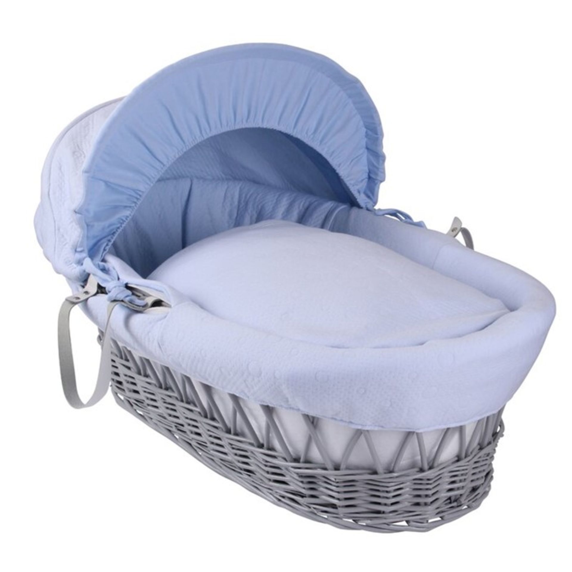 Clair De Lune Cotton Candy Moses Basket WHITE - RRP£50.99 ( U001123806 - 17575/22) 4B