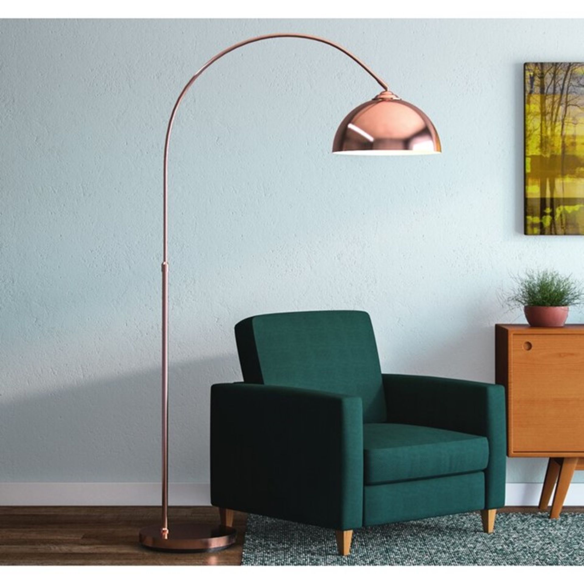 George Oliver,196cm Arched Lamp copper RRP £68.99 (QGL5584 - 17664/19) 3B