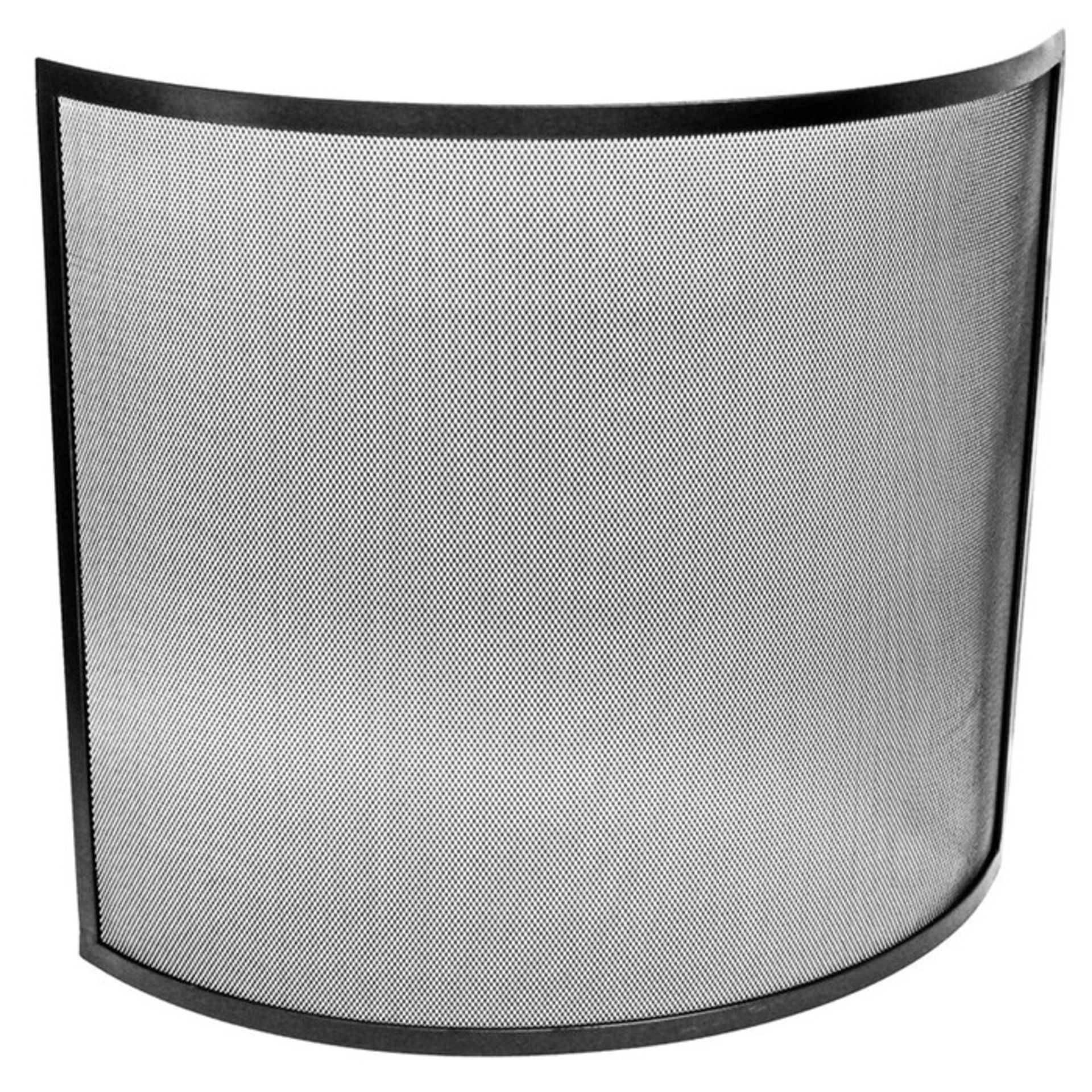 Symple Stuff,Curved Single Panel Steel Fireplace Screen (BLACK)(660X760) RRP £64.99 (MNOR1002 -