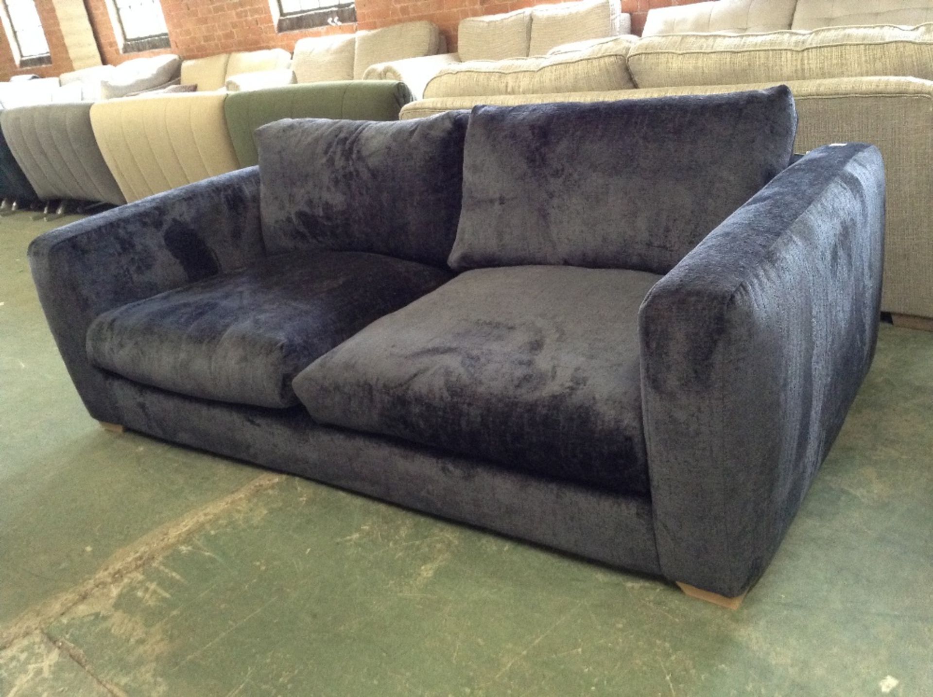 NAVY BLUE LARGE 3 SEATER SOFA