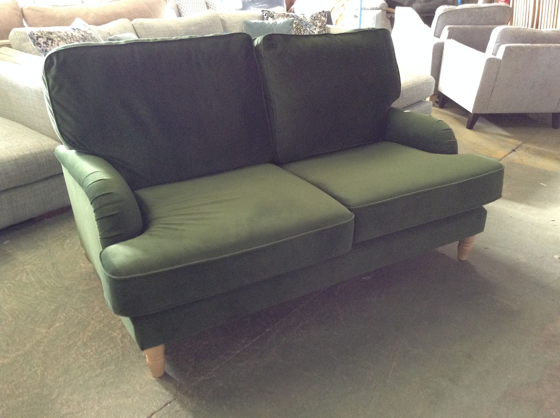 EX SHOWROOM AMALFI LIGHT GREEN 2 SEATER SOFA (SFL-