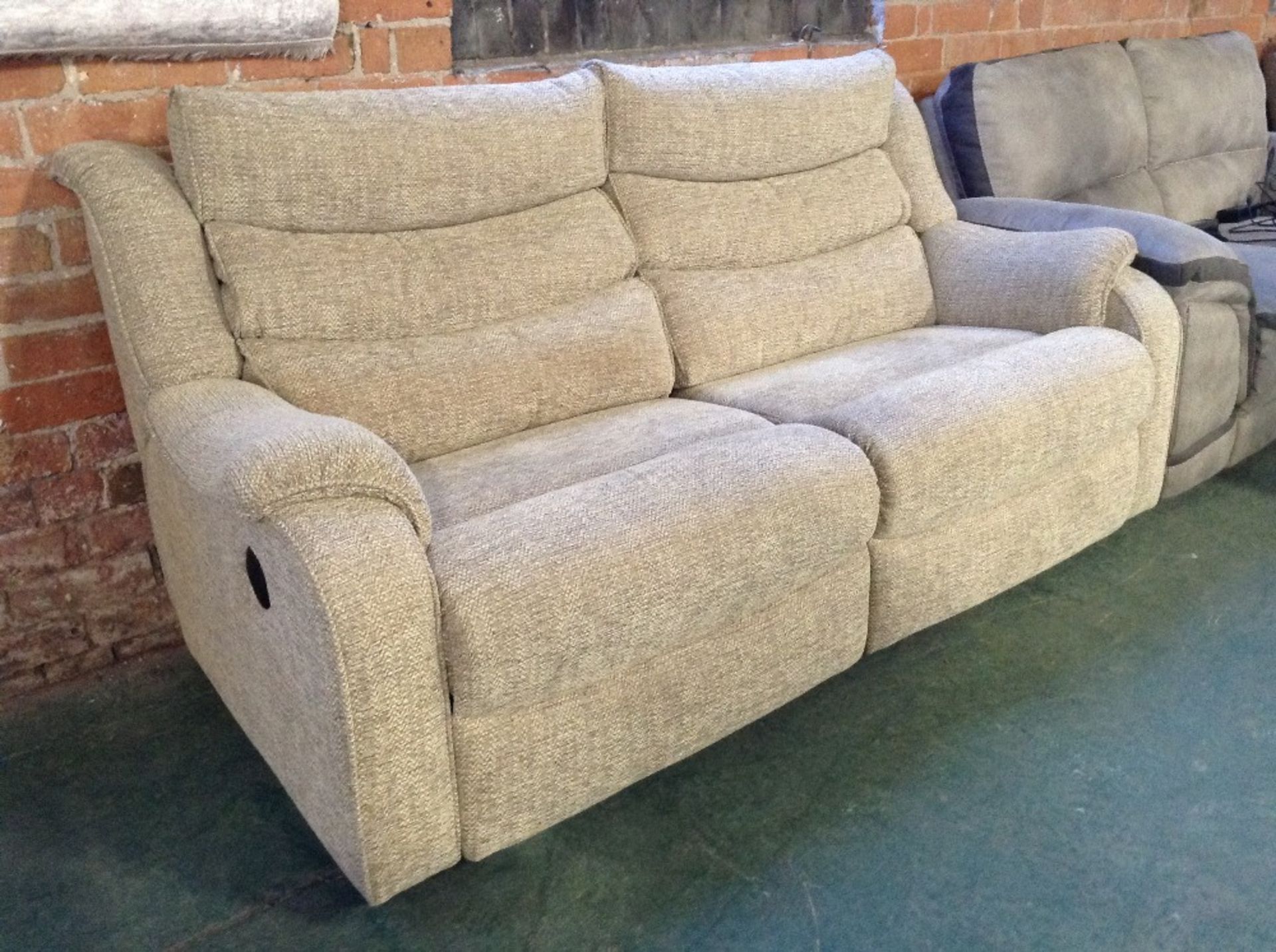 BISCUIT HIGH BACK ELECTRIC RECLINING 2 SEATER SOFA