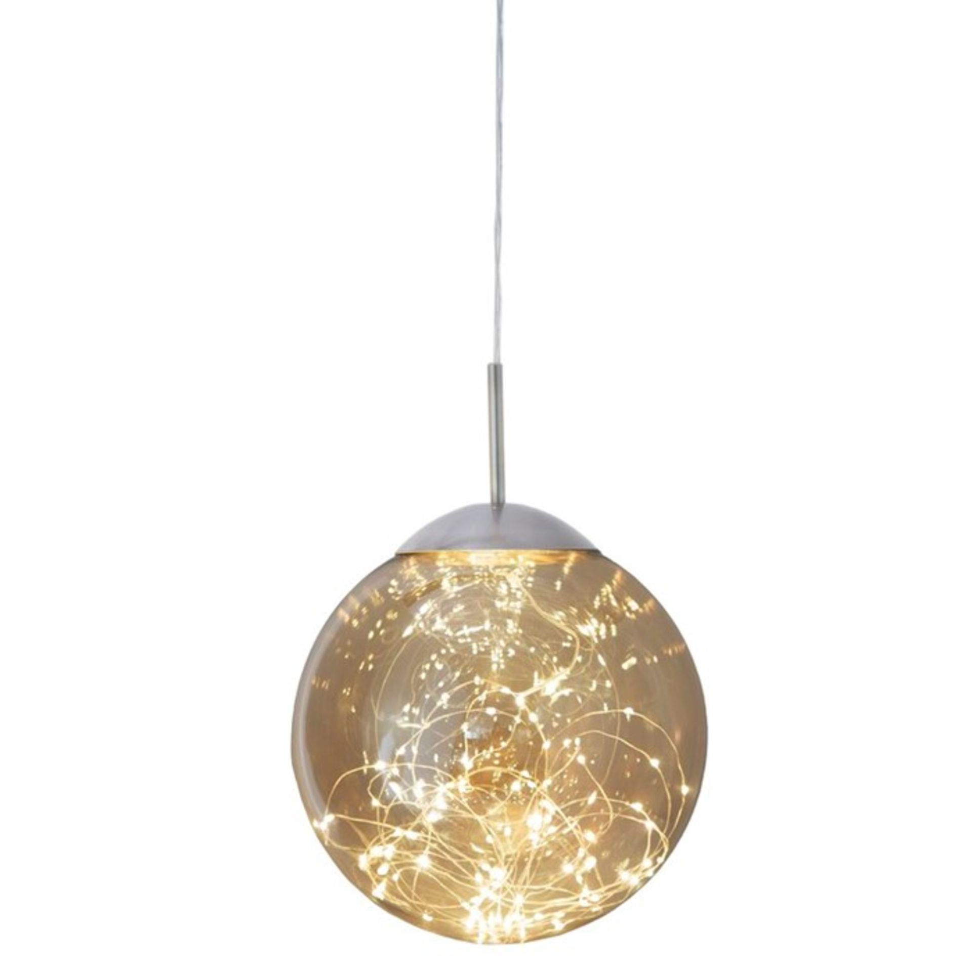 Home Loft Concept,Lights 1-Light LED Globe Pendant AMBER - RRP £58.66 (HVO14527 - 15767/3) 5B