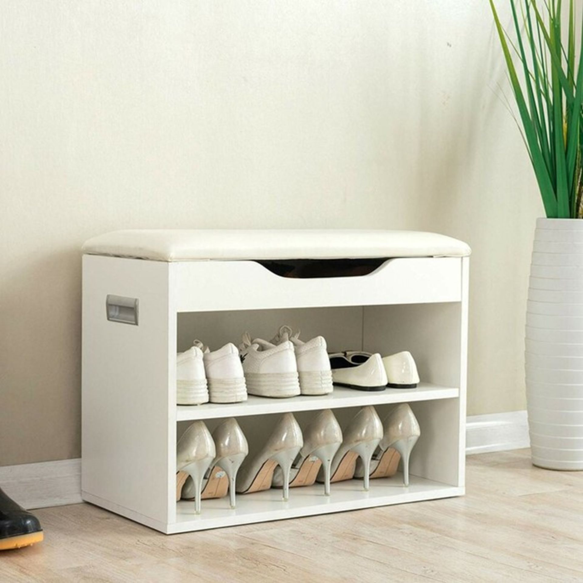 Beachcrest Home, Golden Heights 6-8 Pair Shoe Storage Bench WHITE - RRP £40.82 (DAAL1084 - 17649/42)