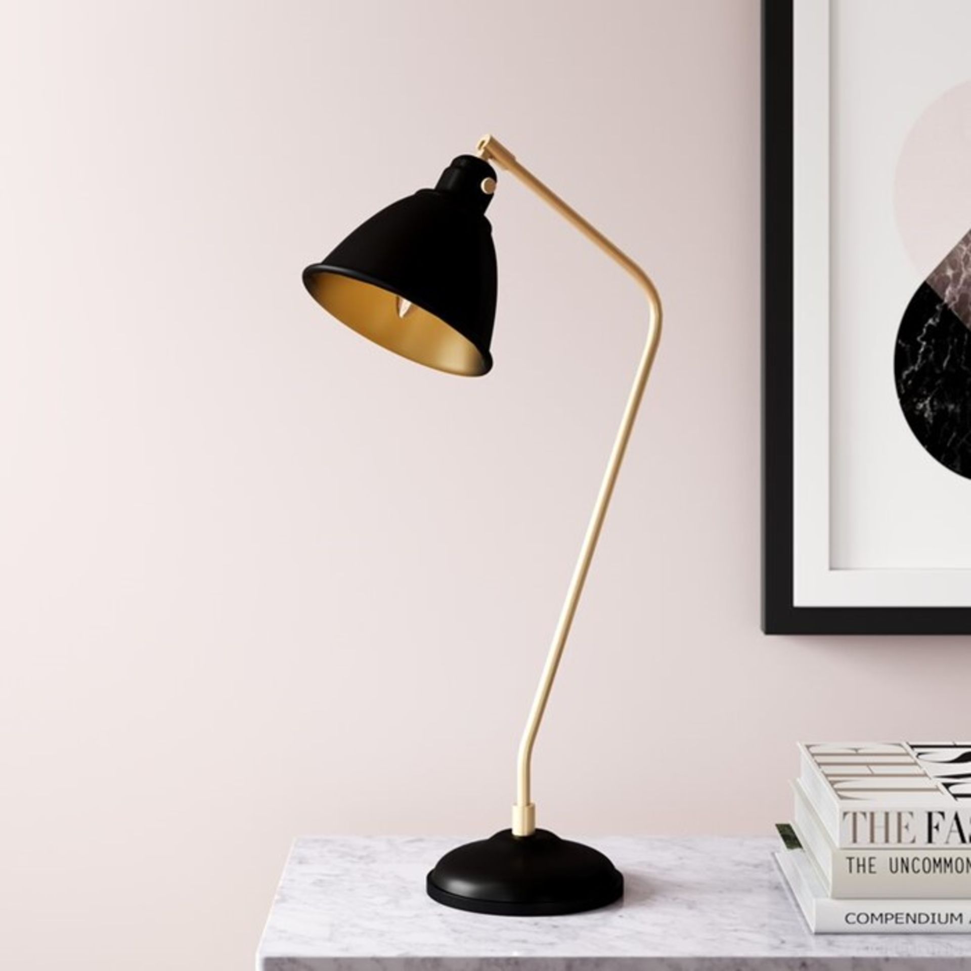 Hykkon,Athena 58cm Desk Lamp (BLACK & GOLD) RRP £79.99 (PACH7532 - 17512/27) 2H