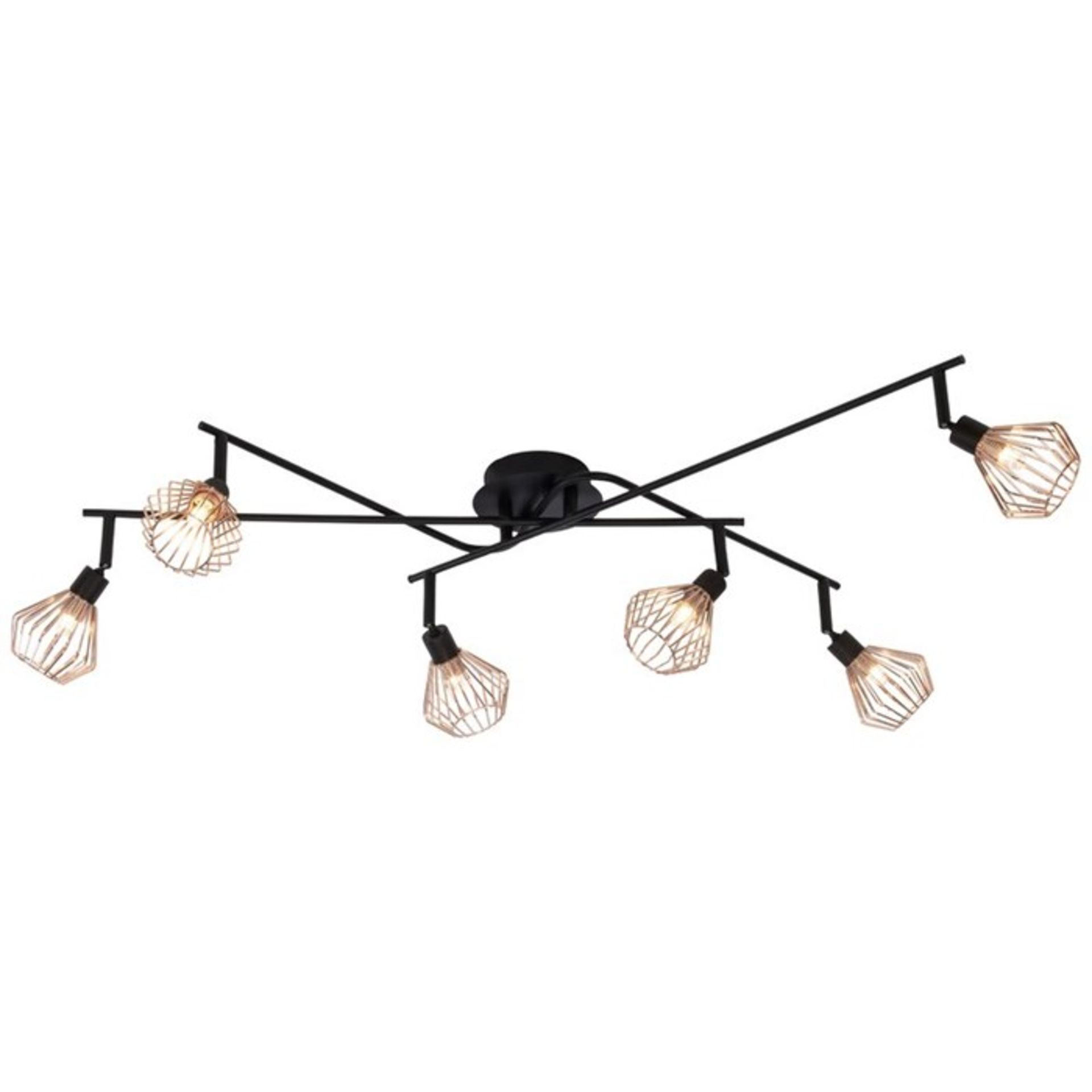 Prestington,Dalma 6 Light Semi Flush Mount BLACK - RRP £88.99 (ALAS2993 - 15767/1) 7D