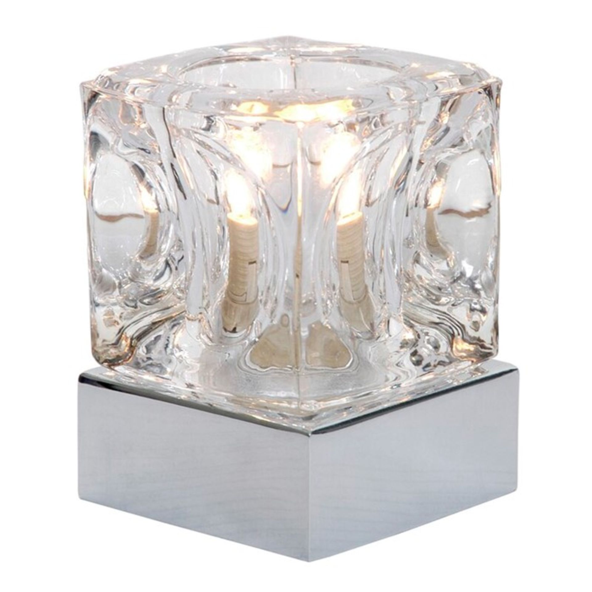 MiniSun,Ice Cube 10cm Table Lamp x2 RRP £57.98 (MSUN1015 - 15095/7) 1D