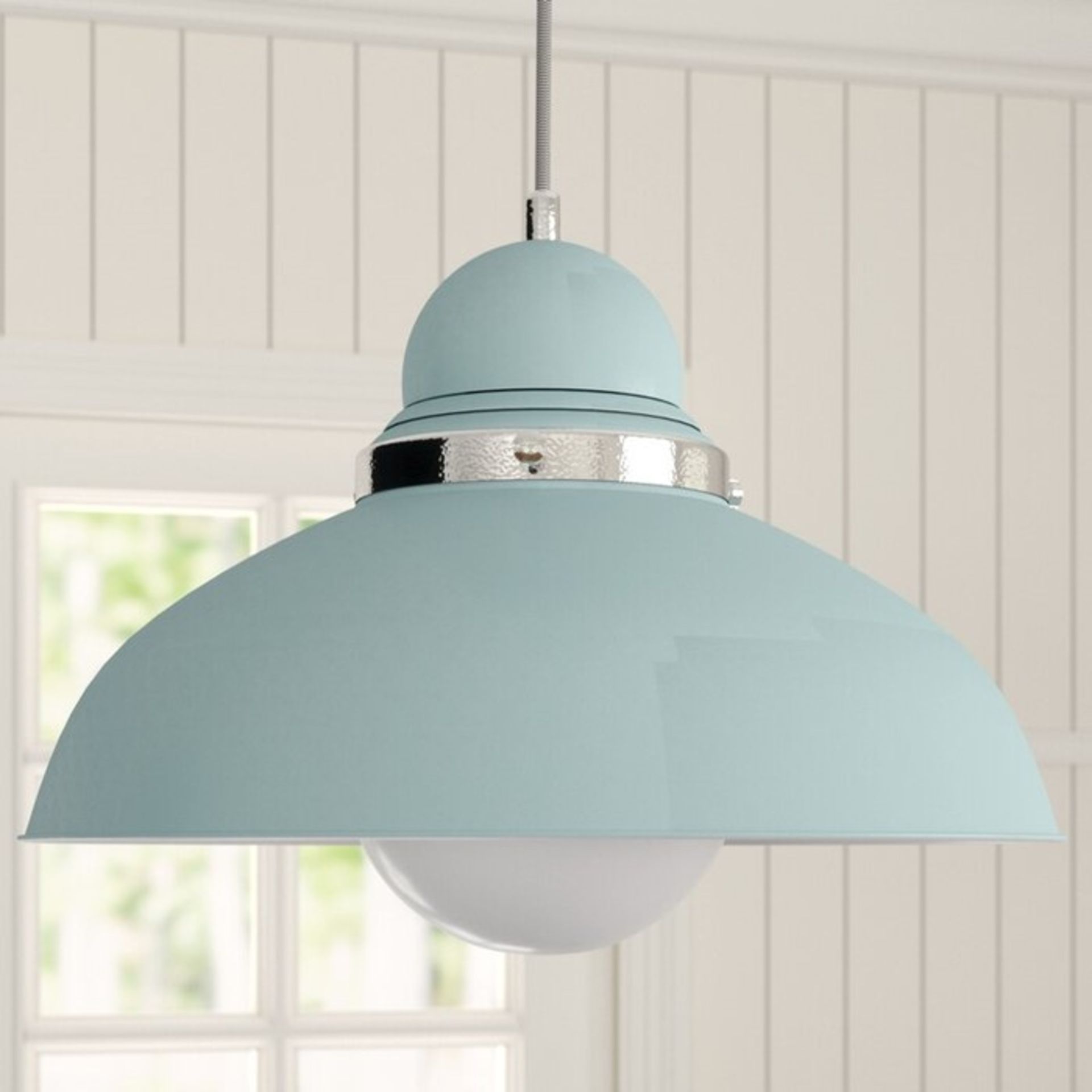 Brambly Cottage,Jamie 1-Light Dome Pendant CHROME - RRP £69.99 (DLI4520 - 15767/18) 6E