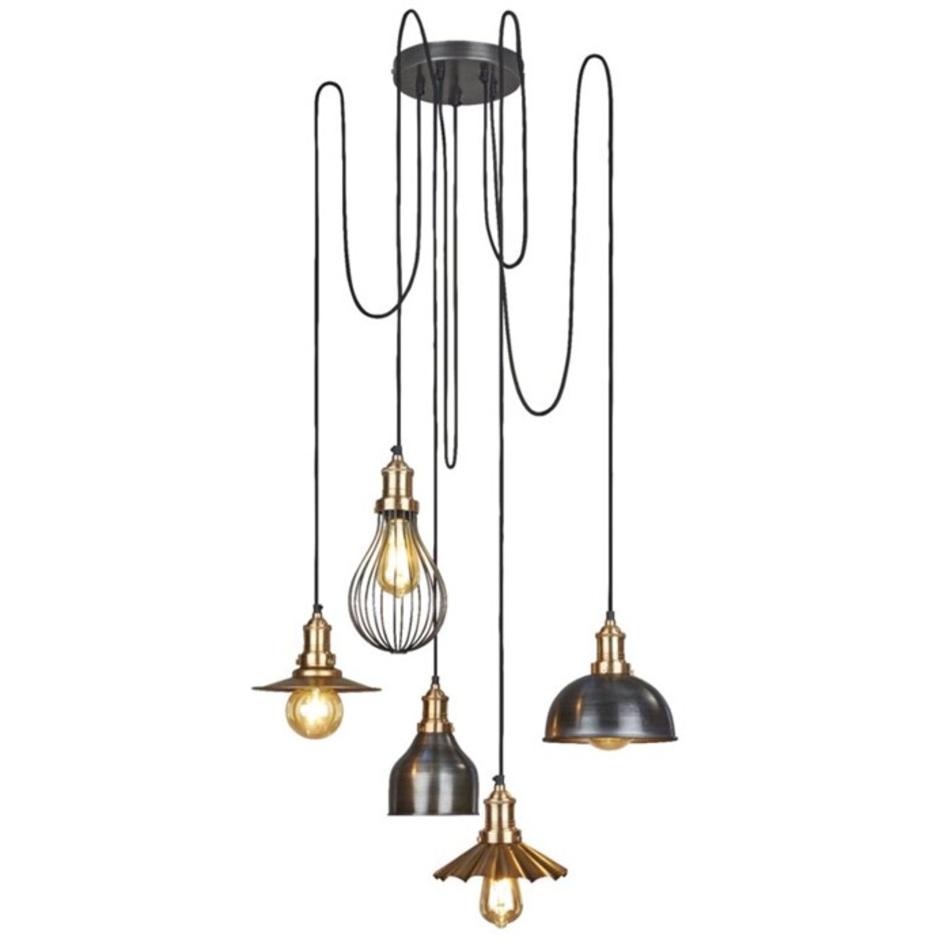 Industville,Brooklyn 5-Light Cluster Pendant RRP - £309.99 (VILE1304 - 17591/38) 1B