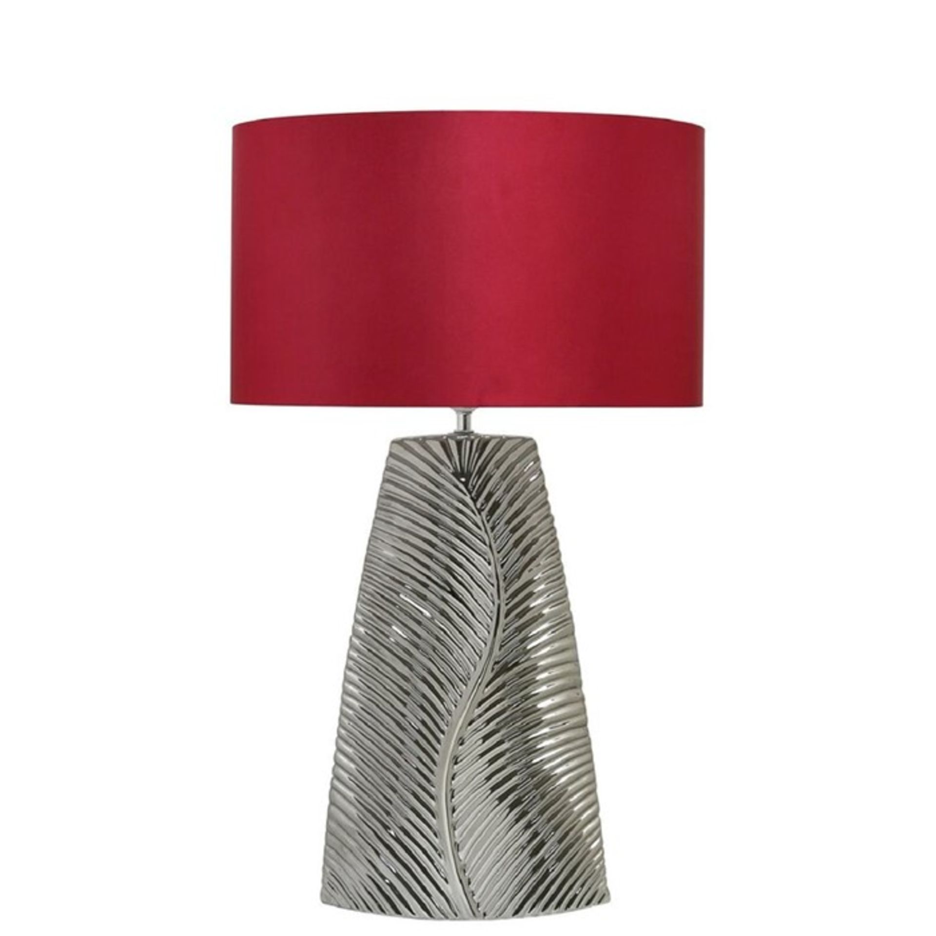 Rosdorf Park,Delarosa 75cm Table Lamp (silver and red) RRP - £65.99 (BRBA6967 - 17470/7) 1G